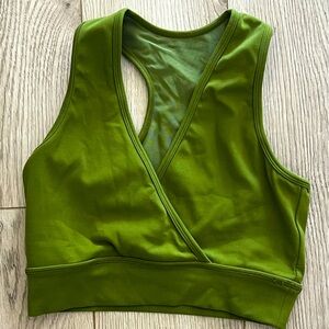 Mono b Green Wrap Sports Bra, size S